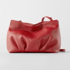 New with no tags Zara Red pleated dumpling bag